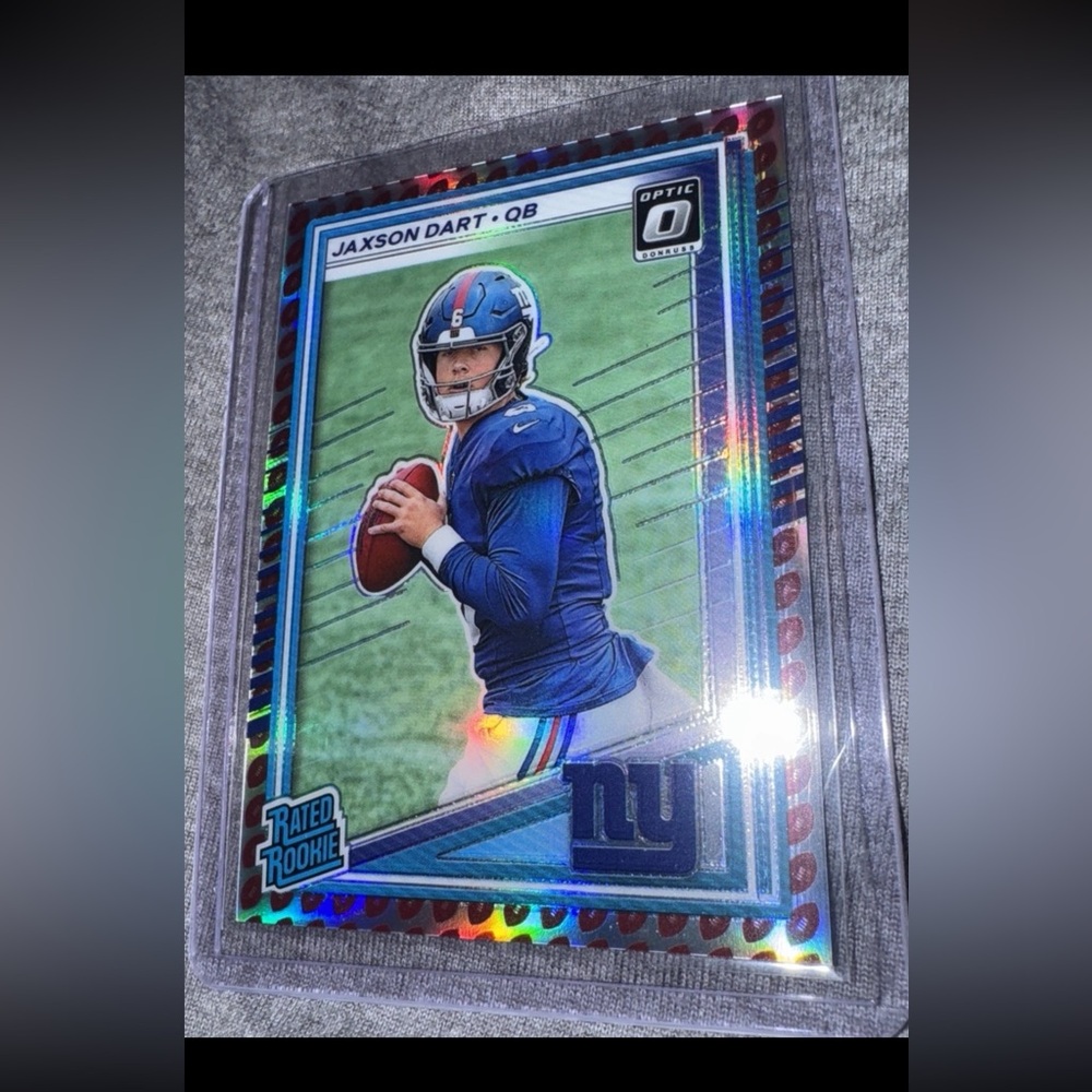 Jaxon Dart Football Emoji Card Optic Preview Rated Rookie New York Giants